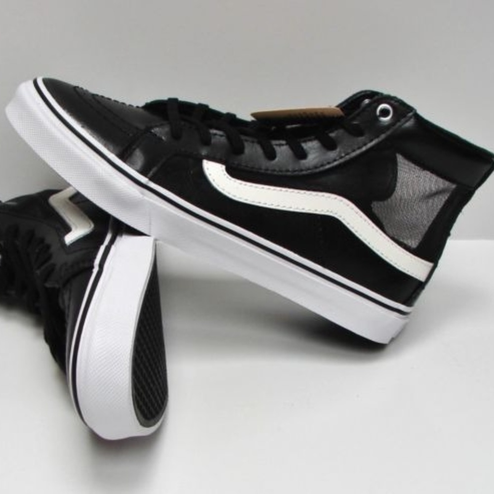 VANS Sk8 Hi Slim Cutout Mesh Black White Women